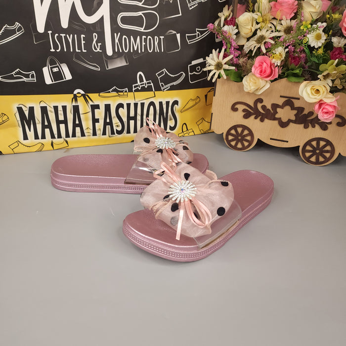 Pink Flower Slides - Maha fashions -  Women Footwear