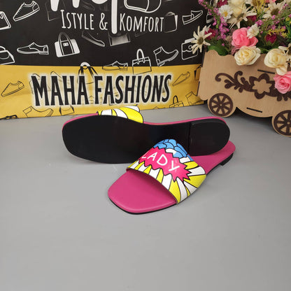 Pink Funky Slippers - Maha fashions -  Women Clothing