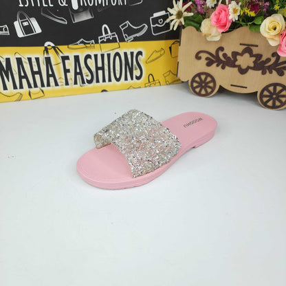 Pink Stud Slippers - Maha fashions -