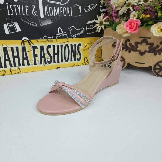 Pink Studs Sandals - Maha fashions -  Women Footwear