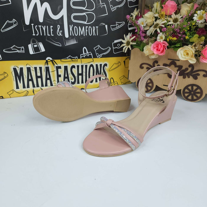 Pink Studs Sandals - Maha fashions -  Women Footwear