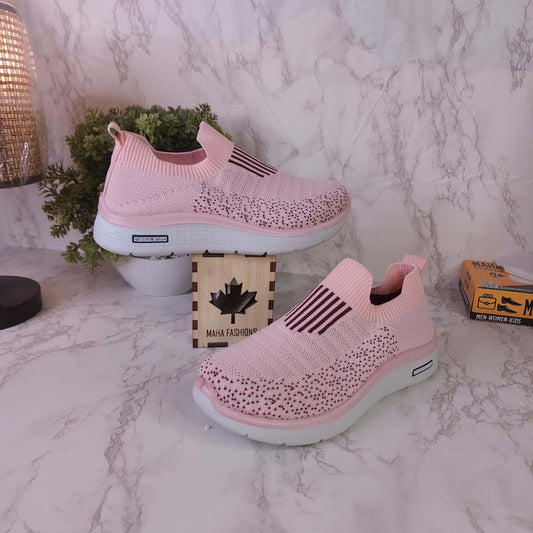 Pink Women Slip On Sneakers - Maha fashions -  Women Footwear