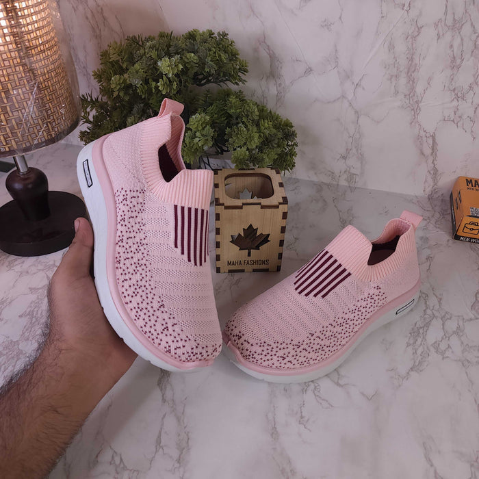 Pink Women Slip On Sneakers - Maha fashions -  Women Footwear