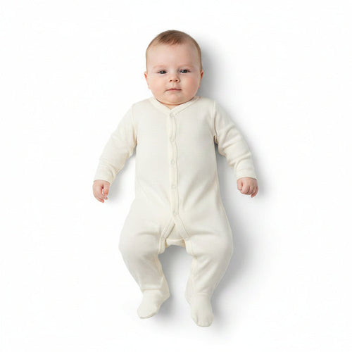 Plain Cream Sleep Suit (0-3 Months) SS4661-C