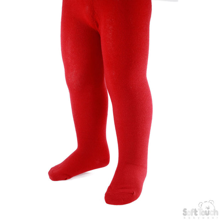 PLAIN RED TIGHTS : T90-R 6-12M
