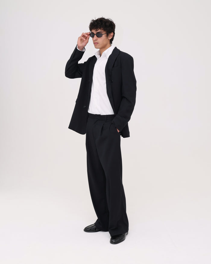 Pleated Suit Pant - Black
