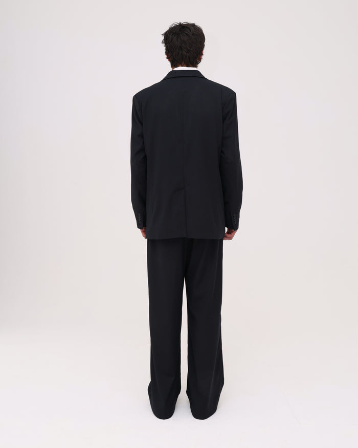 Pleated Suit Pant - Black