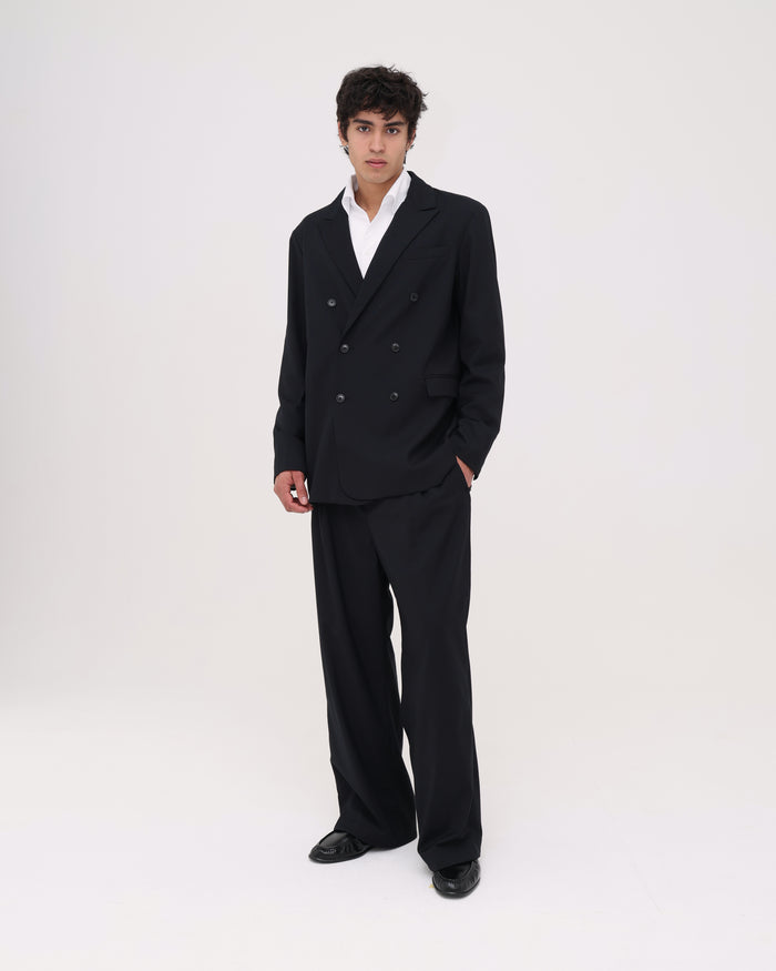 Pleated Suit Pant - Black