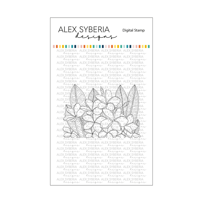 Plumeria Digital Stamp