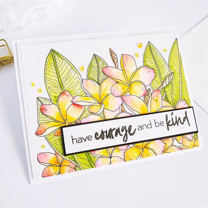 Plumeria Card Panel Digital Stamp - Alex Syberia Designs