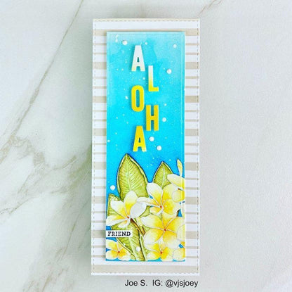 Plumeria Card Panel Digital Stamp - Alex Syberia Designs