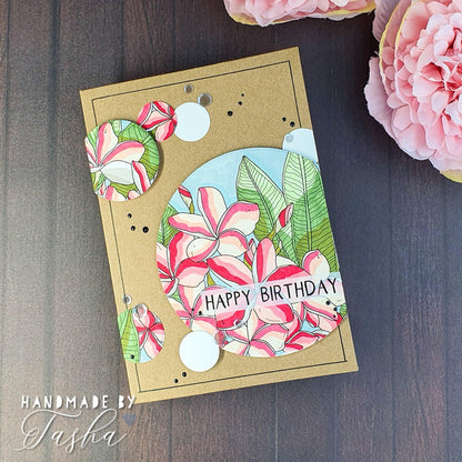 Plumeria Card Panel Digital Stamp - Alex Syberia Designs