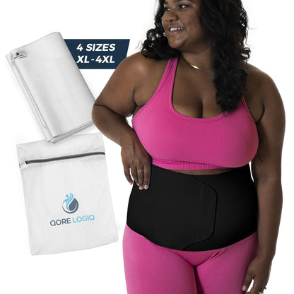Plus Size 9 Inch Abdominal Binder - QORELOGIQ||color_black&fit9_inch