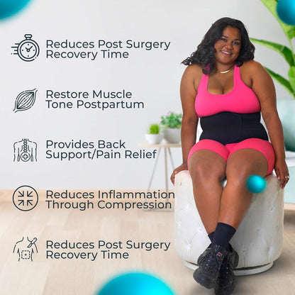 Plus Size 9 Inch Abdominal Binder - QORELOGIQ||color_black&fit9_inch