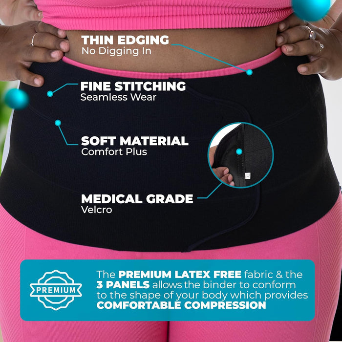 Plus Size 9 Inch Abdominal Binder - QORELOGIQ||color_black&fit9_inch