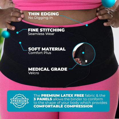 Plus Size 9 Inch Abdominal Binder - QORELOGIQ||color_black&fit9_inch
