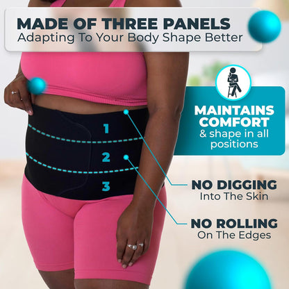 Plus Size 9 Inch Abdominal Binder - QORELOGIQ||color_black&fit9_inch