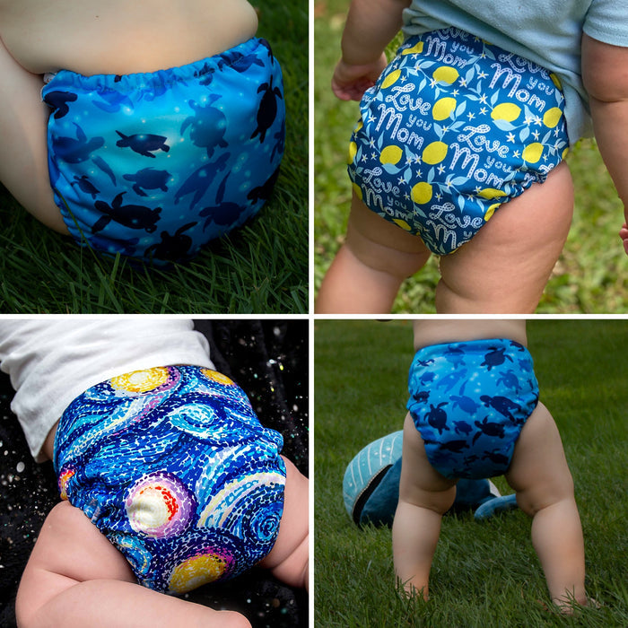 POCKET DIAPER 3.0 WITH INSERTS - 6 PACK(A-Dreamy Sky)