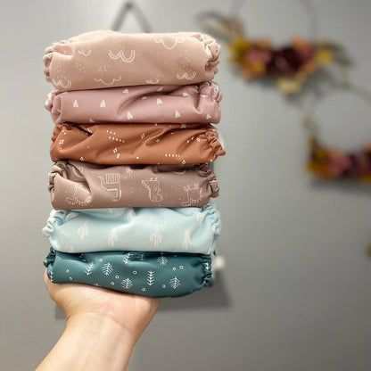 POCKET DIAPER 3.0 WITH INSERTS - 6 PACK(A-My Warm Heart)