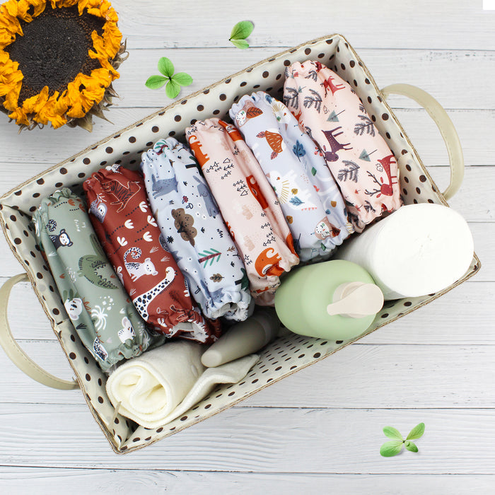 POCKET DIAPER 3.0 WITH INSERTS - 6 PACK(Animals in The Forest)