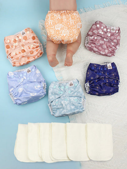 POCKET DIAPER 3.0 WITH INSERTS - 6 PACK(Cabin Vibes)