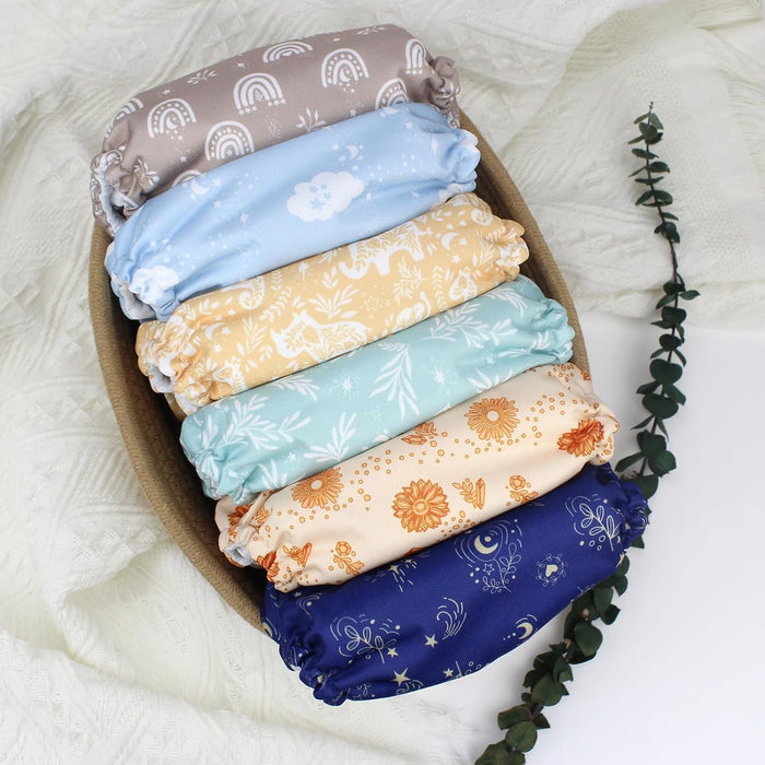 POCKET DIAPER 3.0 WITH INSERTS - 6 PACK(Cabin Vibes)