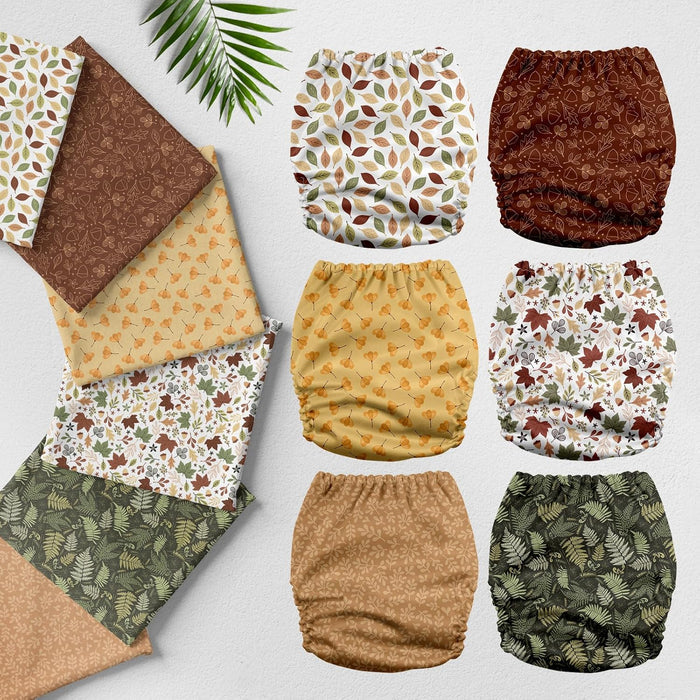 POCKET DIAPER 3.0 WITH INSERTS - 6 PACK(Falling Leaves)