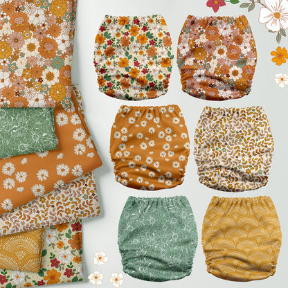 POCKET DIAPER 3.0 WITH INSERTS - 6 PACK(Little Daisies)