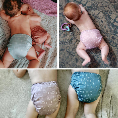 POCKET DIAPER 3.0 WITH INSERTS - 6 PACK(Simply Neutral-Suede Cloth Lining)