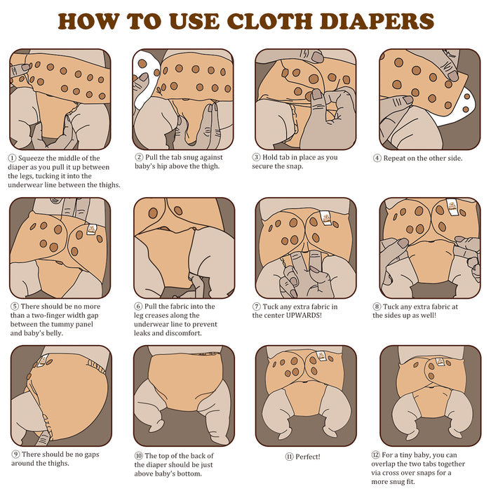 POCKET DIAPER 3.0 WITH INSERTS - 6 PACK(The Gray Sky)
