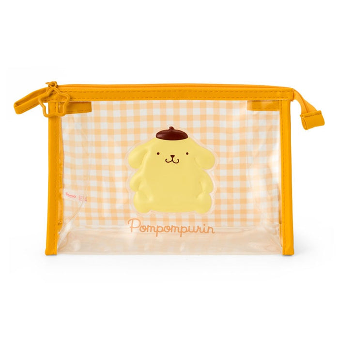 Pompompurin Clear Gingham Zipper Pouch Bags Japan Original