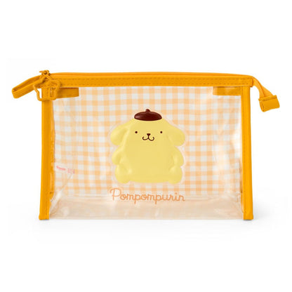 Pompompurin Clear Gingham Zipper Pouch Bags Japan Original