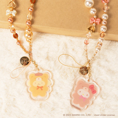 Pompompurin Latte Bear Beaded Charm Mobile Phone Wrist Strap Accessory Hamee.com - Hamee US