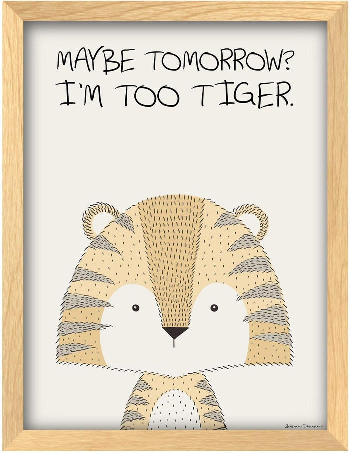 Poster Hub Animal Pun Too Tiger Art Decor