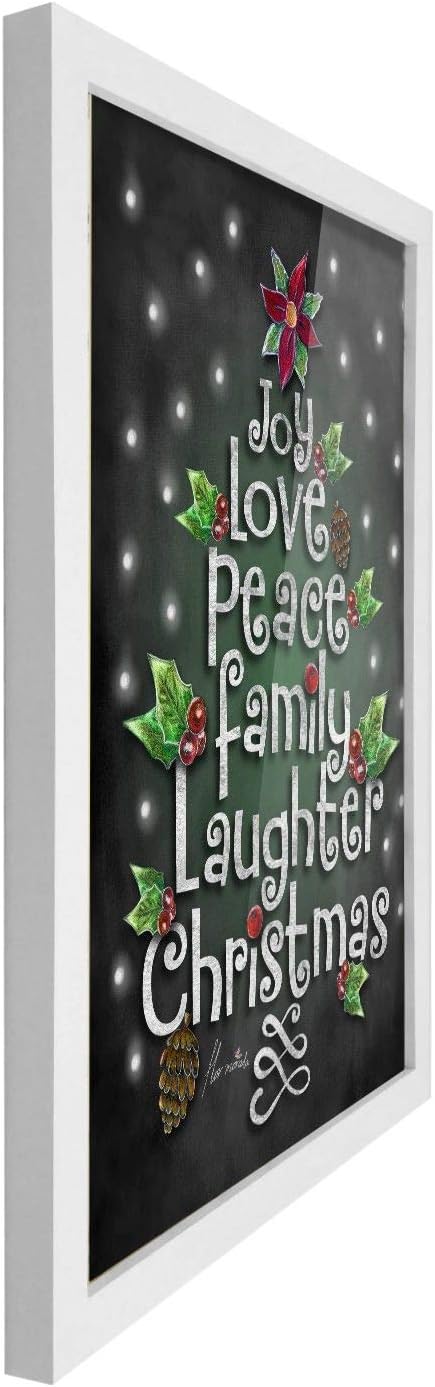 Poster Hub Chalk Drawing Christmas Joy Love Peace Chalk Motivational Art Decor