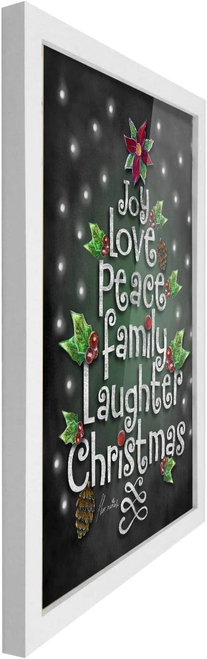 Poster Hub Chalk Drawing Christmas Joy Love Peace Chalk Motivational Art Decor