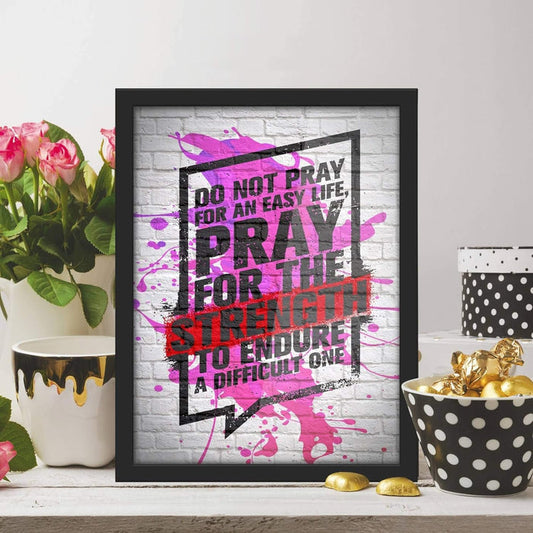 Poster Hub Do Not Pray For Splash Motivational Art Decor