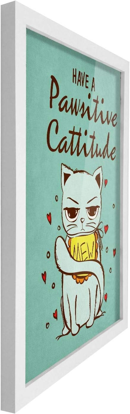 Poster Hub Have A Pawsitive Cattitude Art Decor