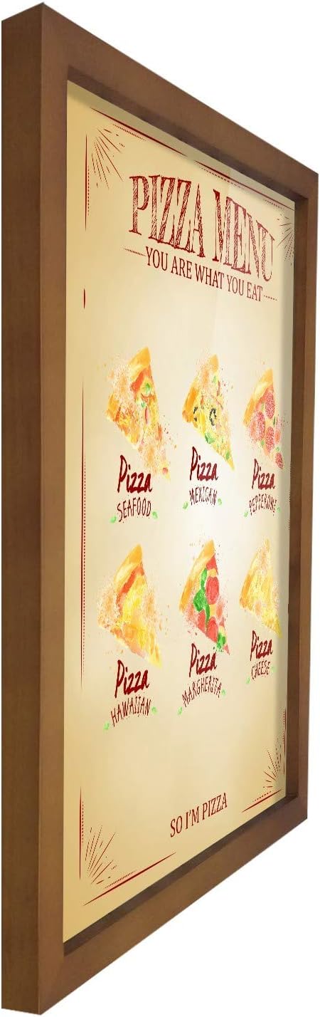 Poster Hub Pizza Menu Brown Kitchen Art Decor