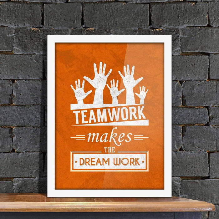 Poster Hub Teamwork Makes The Dream Work Motivational Art Decor