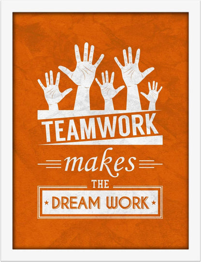 Poster Hub Teamwork Makes The Dream Work Motivational Art Decor