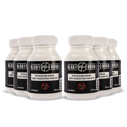 Multiple bottles of Ready Hour potassium iodide anti-radiation tablets