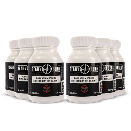 Multiple bottles of Ready Hour potassium iodide anti-radiation tablets