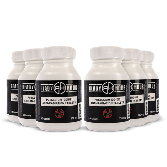 Multiple bottles of Ready Hour potassium iodide anti-radiation tablets