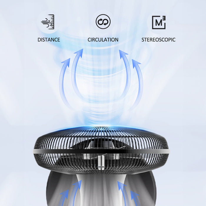 PowerPac 16" Stand Fan – Metal Blades, Powerful Airflow, Adjustable Tilt & Height, Oscillation, Timer, 3-Speed, black, PPFS616