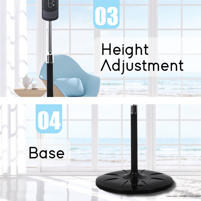 PowerPac 18" Stand Fan – Metal Blades, Powerful Airflow, Adjustable Tilt & Height, Oscillation, Timer, 3-Speed, black, PPFS818