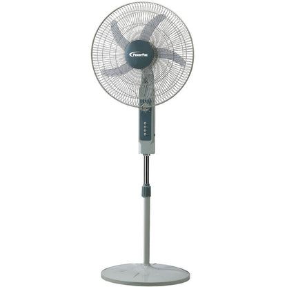 PowerPac 18" Stand Fan – Strong Airflow, Adjustable Tilt & Height, Oscillation, Timer, Durable, Energy-saving, 3-Speed, white, PPFS70