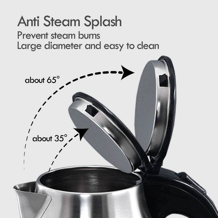 PowerPac Electric Kettle, Cordless Kettle Jug 1.8L Stainless Steel (PPJ2003)