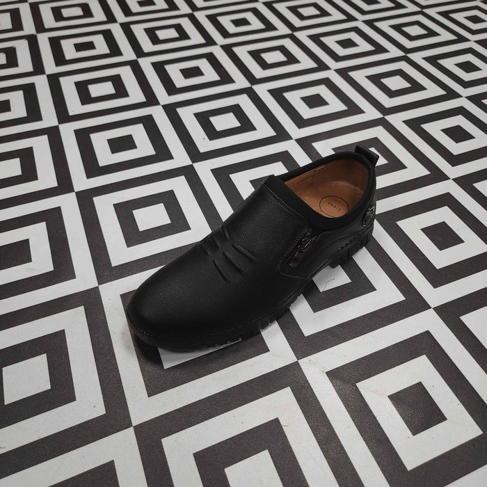 Premium Black Leather Casual Shoes - Maha fashions -  Men Footwear