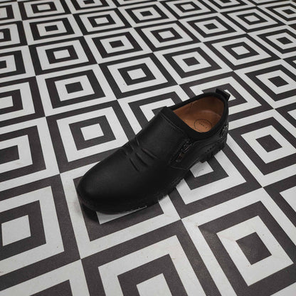 Premium Black Leather Casual Shoes - Maha fashions -  Men Footwear